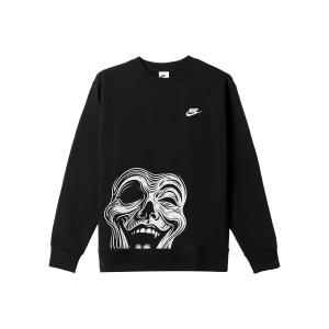 Nike Свитшот мужской черный с круглым вырезом, умеренно свободный, обычный крой