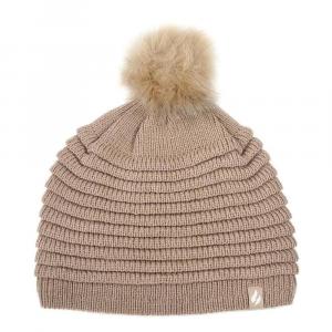 Женская теплая шапка с помпоном в рубчик из ткани Heatweaver Heat Holders, бежевый