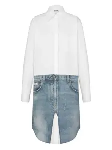 Многослойное платье миди Moschino, белый