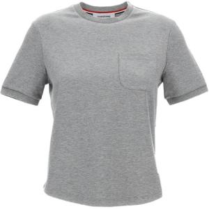 THOM BROWNE Футболка Women's Gray Crew Neck Straight Fit