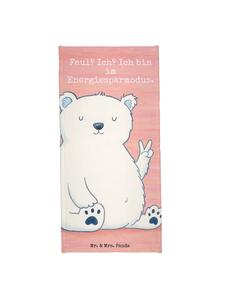 Mr. & Mrs. Panda Полотенце с рисунком полярного медведя и надписью, пастельно-голубого цвета