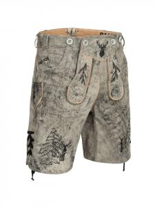 PAULGOS Кожаные шорты, натуральная кожа, модель HK5 ANTIK, цвет полуночно-серый