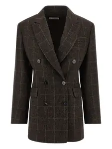Двубортное пальто в принце Уэльском Alberto Biani, коричневый
