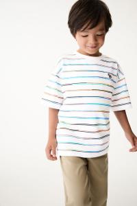 Футболка свободного покроя с короткими рукавами в градиентную полоску для мальчиков Paul Smith Junior, белый
