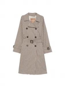 Двубортное пальто с поясом Max Mara, бежевый