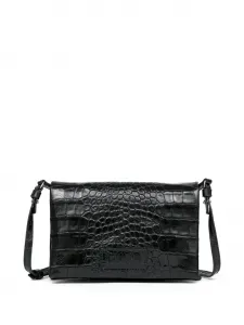 Маленькая сумка на плечо с тиснением под кожу крокодила Mm6 Maison Margiela, черный