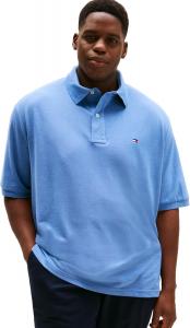 Мужская рубашка-поло Tommy Hilfiger с коротким рукавом из хлопка пике для больших и высоких, классический крой, Medium Chambray