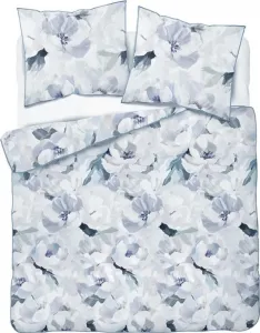 Постельное белье, перкаль, с кантом, элегантное 160x200 5590b Синие цветы Detexpol