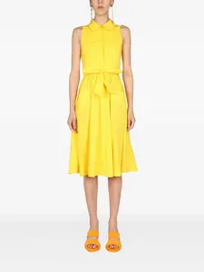 Платье миди с поло-воротником и завязками Moschino, желтый