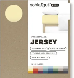 Простыня Schlafgut "EASY из 100% хлопка, мягкая и впитывающая, фирменная простыня", для матрасов высотой до 22 см, размером 90x200, 140x200 или 180x200 см 180-200х200 см, 1 шт., цвет Yellow Mid