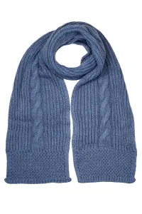 Шарф COLLEZIONE ALESSANDRO шерстяной "Косичка", производство Италия, теплый, синий