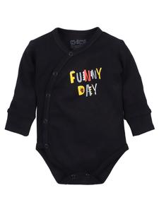 Nini Боди с длинными рукавами Funny Day, черного цвета