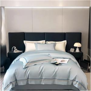 YUSIWOAL Комплект постельного белья White из египетского хлопка с вышивкой в полоску