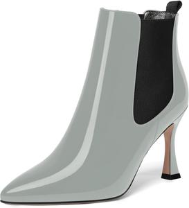 Женские вечерние ботильоны SKYSTERRY с застежкой на липучке, зауженным носком, высоким каблуком типа «катушка» 3,3 дюйма