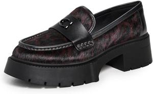 Женские лоферы Coach Leah на платформе с леопардовым принтом, Dark Leopard