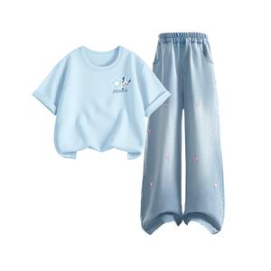 Детская повседневная спортивная одежда Disney, светло-голубой