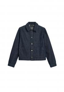 ARMEDANGELS Демисезонная куртка 'HERRINGBONE' в синем дениме