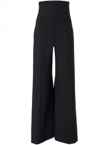 Широкие брюки с V-образным поясом Carolina Herrera, черный