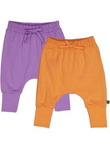 Обычные брюки Fred's World by GREEN COTTON, темно-фиолетовый/темно-оранжевый