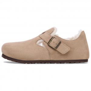 Низкие повседневные туфли London Shearling унисекс песочного цвета Birkenstock, Sand
