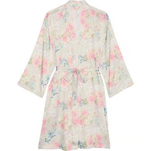 Сатиновая миди-халат DELICATE GARDEN спальный халат женский принт Victoria's Secret, белый