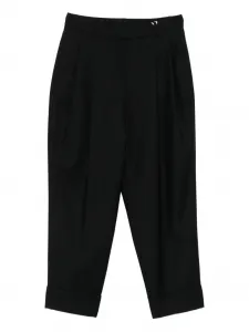 Брюки с манжетами и складками Akris Punto, черный