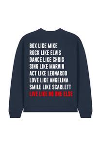 Толстовка LIVE LIKE BACK PRINT UNISEX Mira Paris, темно-синий