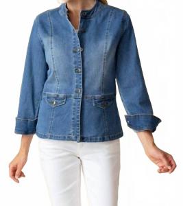 Эластичная мотоциклетная куртка из джинсовой ткани средней плотности Habitat, medium denim