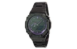 Часы Casio G-Shock Analog-Digital 2100 Series, арт. GA-2100-1A1, черный с узором/черно-фиолетовый