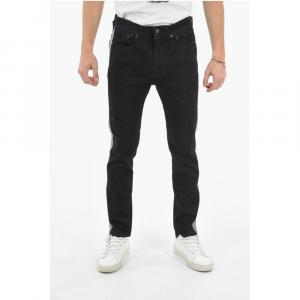 Джинсы Slim Fit с контрастными полосками по бокам, 16 см Neil Barrett, Black