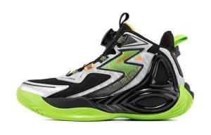 361°KIDS Скользоустойчивые, износостойкие, дышащие детские баскетбольные кроссовки Mid top черно-зеленые