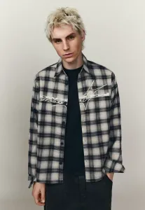 Рубашка с длинным рукавом Bershka, Mottled Dark Grey