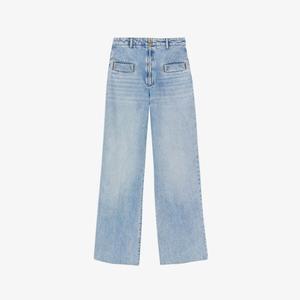 Джинсы oslo с высокой посадкой и широкими штанинами Sandro, цвет bleus