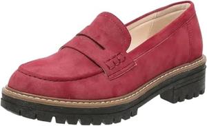 Женские лоферы на платформе с массивной подошвой, удобные туфли-лоферы, подходящие для нарядного и повседневного стиля, с рельефной подошвой, нескользящие деловые туфли для работы и офиса Movnebyro, Red