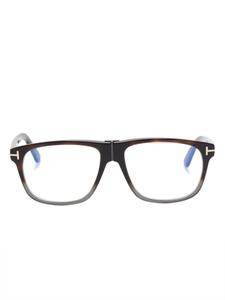 Очки в квадратной оправе TOM FORD Eyewear, коричневый
