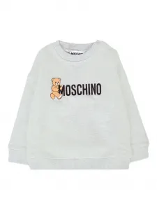 Толстовка Teddy-print crew-neck top Moschino Kids, серый