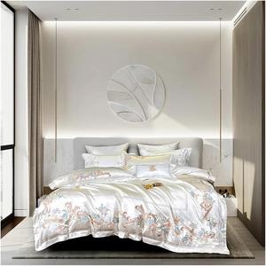 Generic Комплект постельного белья из шелкового атласа и длинноволокнистого хлопка с вышивкой