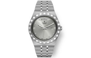 TUDOR Часы Royal Collection Automatic Mechanical Movement Men's Watch Watch 41mm Silver Dial Steel Watch Case Steel Strap, Silver Rhinestone-Embellished Watch Dial
