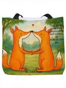 Mr. & Mrs. Panda Сумка с изображением лисиц, надписью «Любовь» и текстом белого цвета