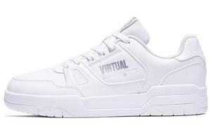 QIAODAN Нескользящие износостойкие низкие кроссовки для скейтбординга, мужские, белые, серебристые