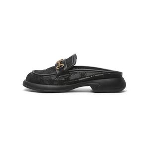 Женские тапочки с противоскользящей резиновой подошвой и закрытым носком DAPHNE, черный