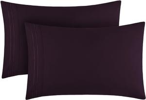 Mellanni Наволочки, комплект из 2 штук, фиолетовые, размер 51x76 см, застежка-конверт, роскошные, очень мягкие, охлаждающие