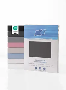 Простыня на резинке из джерси, 100% хлопок, 160х200+30 см, цвет антрацит KK Shopping