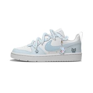 Nike Кроссовки для скейтбординга Court Borough Slip Resistant Abrasion Resistant Shock Absorbers низкие Blue White детские