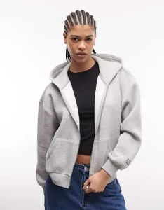 Худи серого цвета с объемной молнией COLLUSION