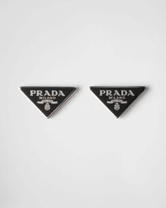 Серьги из серебра с эмалью Prada, черный