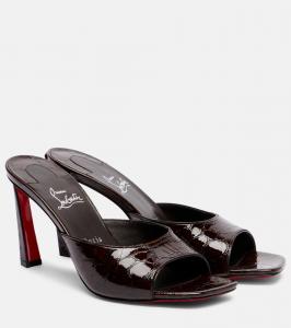 Condora 85 лаковые мюли Christian Louboutin, Brown/Lin Cafe