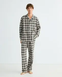 Мужская пижама из вельвета в клетку Emidio Tucci, хаки