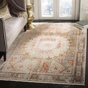 SAFAVIEH Persian Collection ковер 122 x 183 см - Cream & Rust, восточный дизайн distressed, не линяет и прост в уходе, идеален для помещений с высокой проходимостью в прихожей, гостиной, спальне (VTP412R)