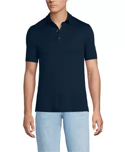 Большая и высокая охлаждающая поло с коротким рукавом Lands' End, синий